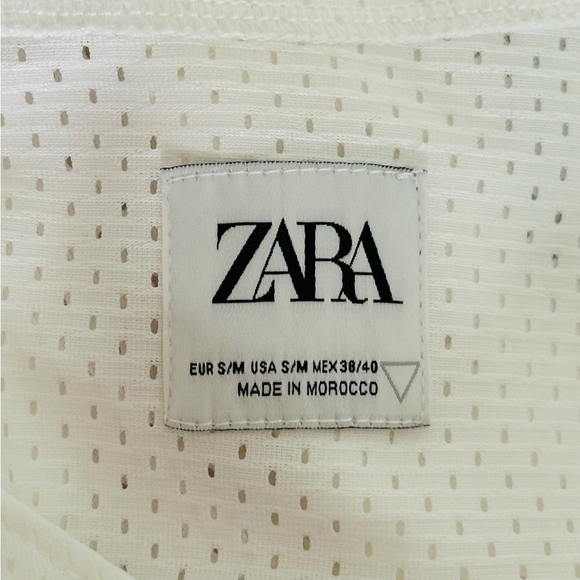 NWT Mens Jersey ZARA White Perforated Shirt SJ River Florida Button Front Jersey - Picture 11 of 11